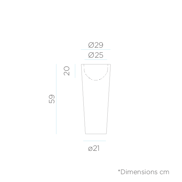 Pot lumineux ficus 60 lumière blanche froide par câble ø29x59cm