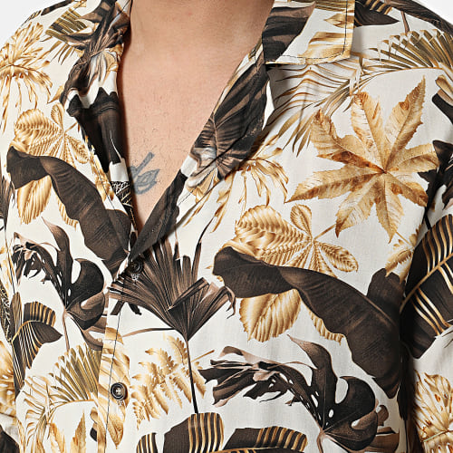 Chemise Manches Longues Floral Beige