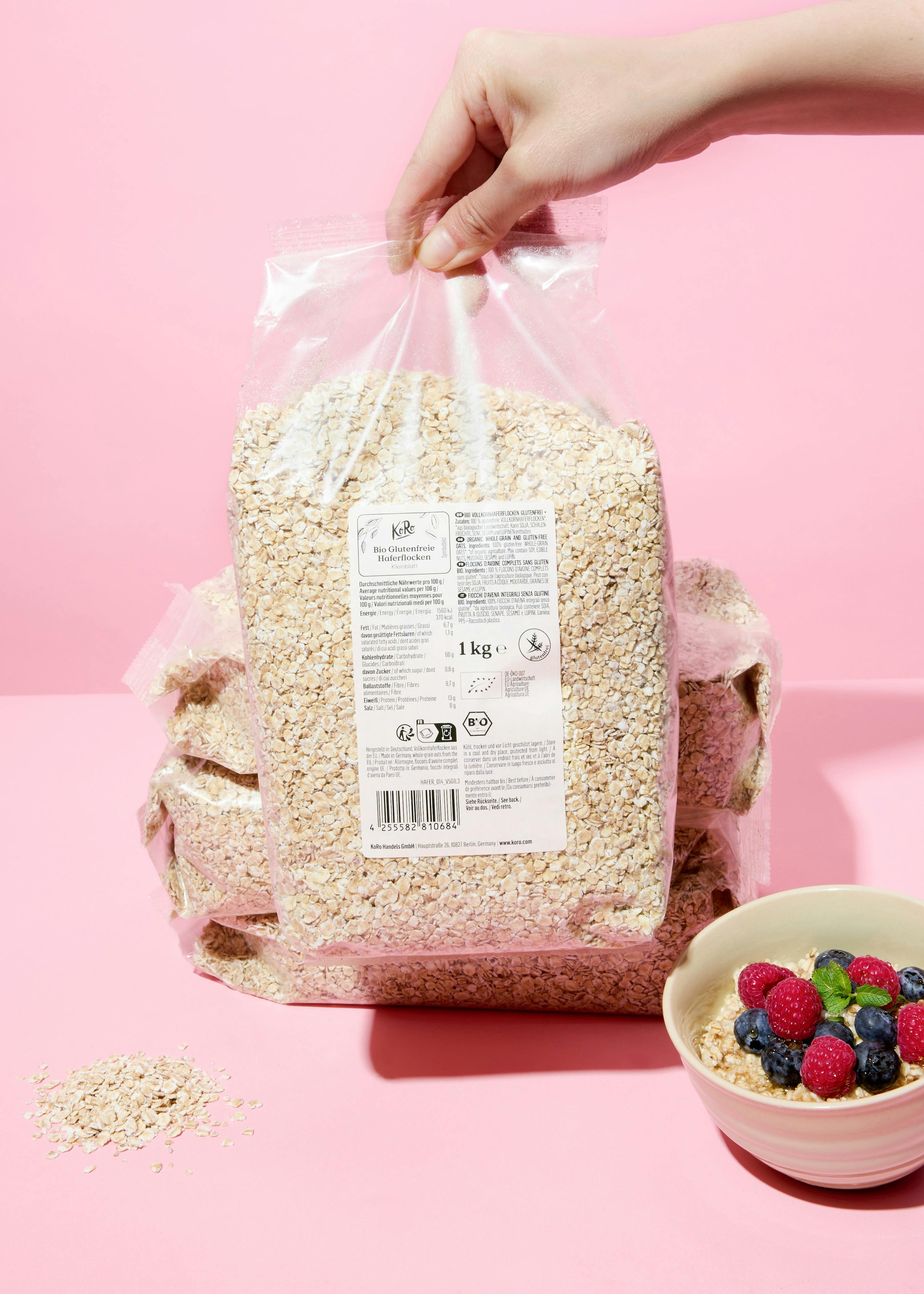 Glutenfreie Bio Haferflocken Kleinblatt 4 x 1 kg
