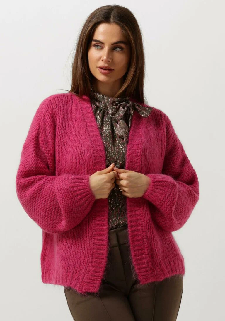 SUMMUM roze summum vest oversized cardigan mohair blend knit