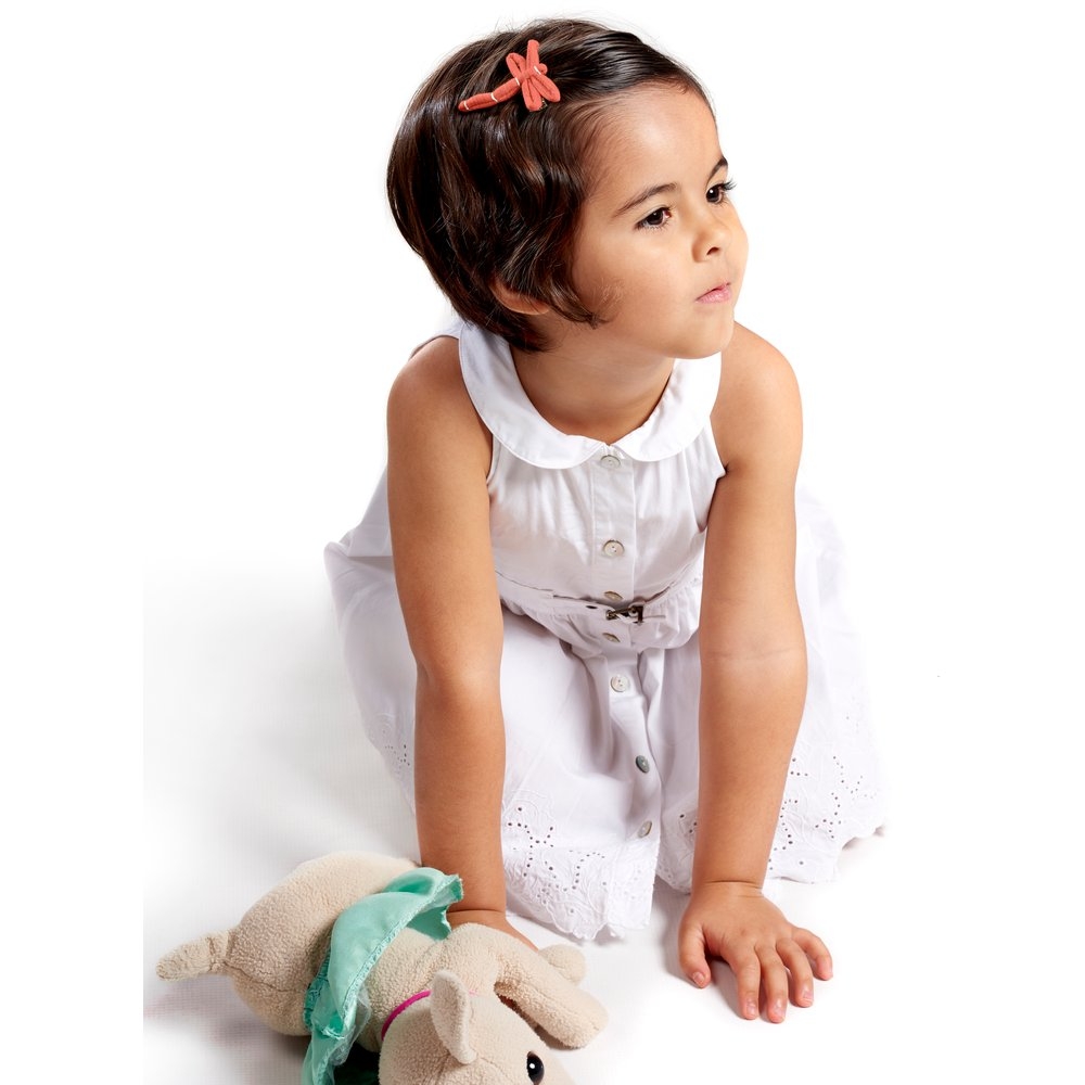 Barrette Libellule Gaze Lurex Corail