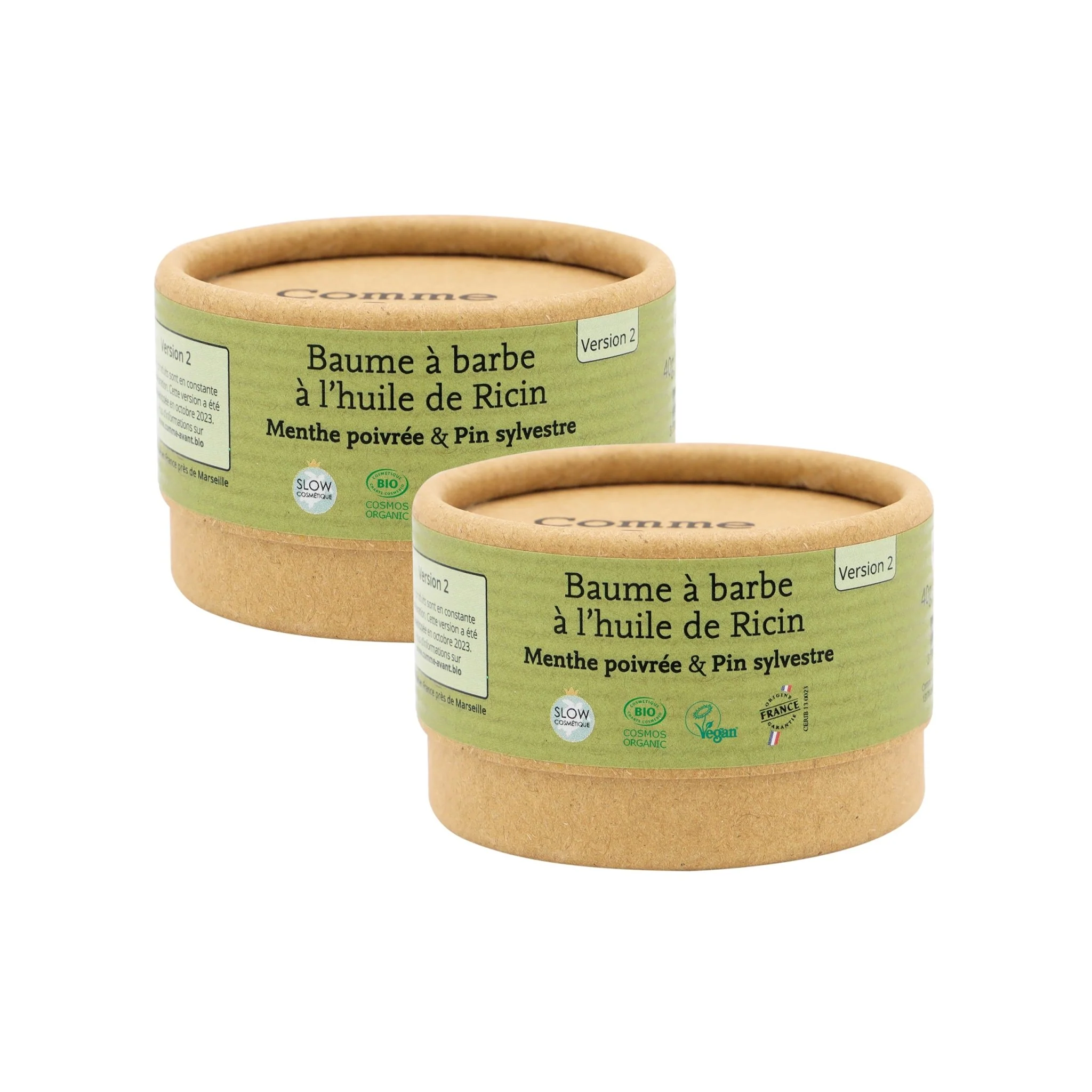 Baume à barbe à l'huile de ricin - Version 2 - 1 baume à barbe - 40g / Brut sans parfum
