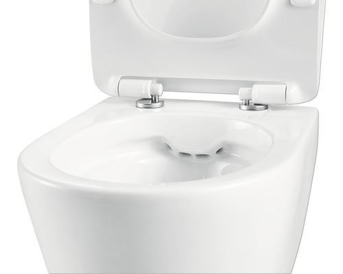 Jungborn wandclosetset ONE48, randloos, verkort, glanzend wit, met toiletzitting en softclose-mechanisme