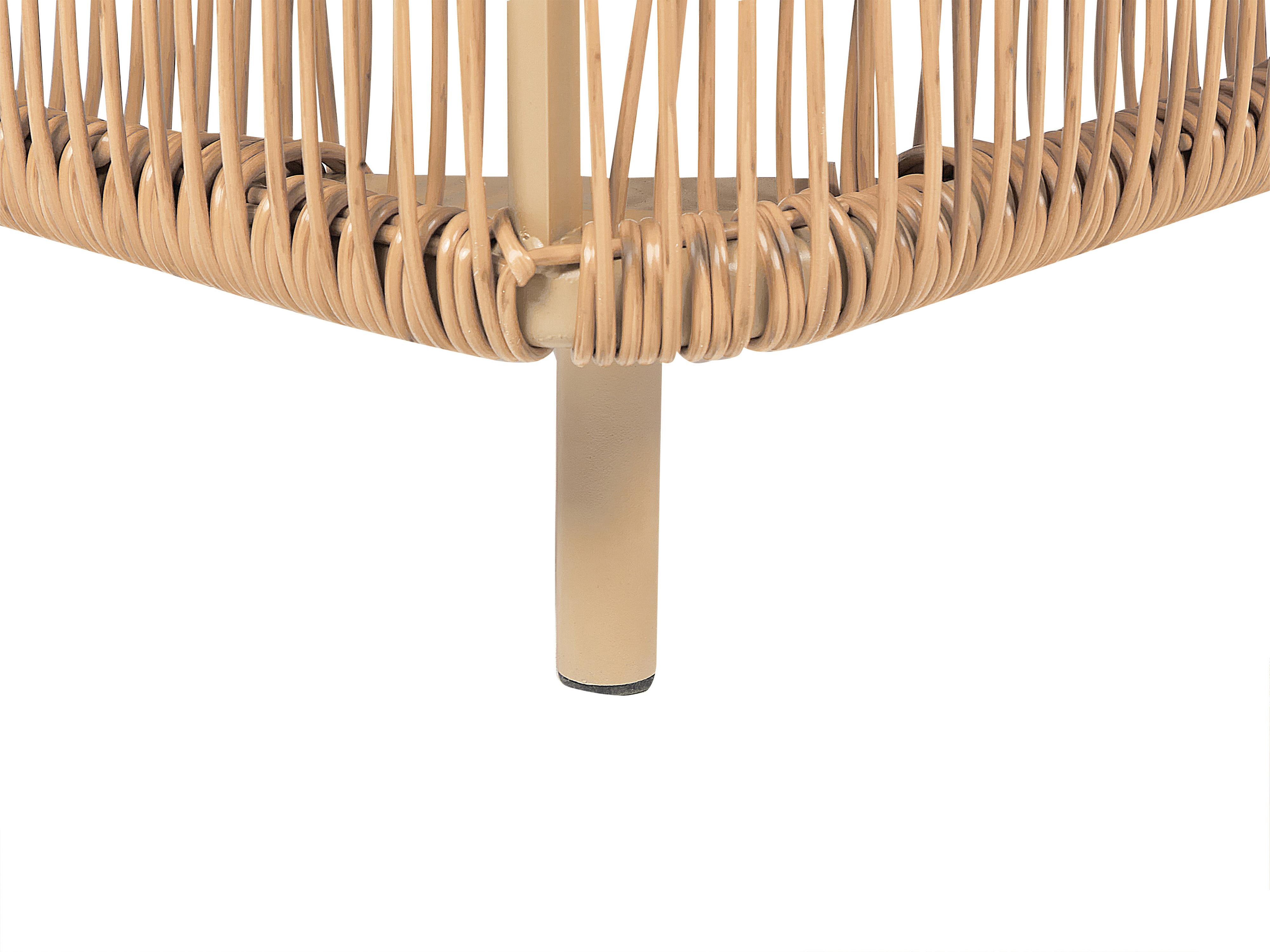 Ligstoel met kussen OSINI achteroververstelbaar PE rotan Beige