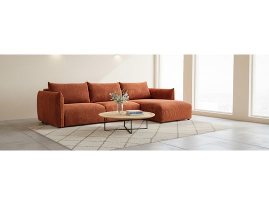 CONCEPT1 - Canapé Farido angle droite 294 x 112/173 x 84 terracotta