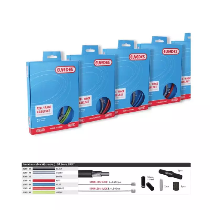ELVEDES Kit de transmission MTB/route gaine de 4mm inox lissé