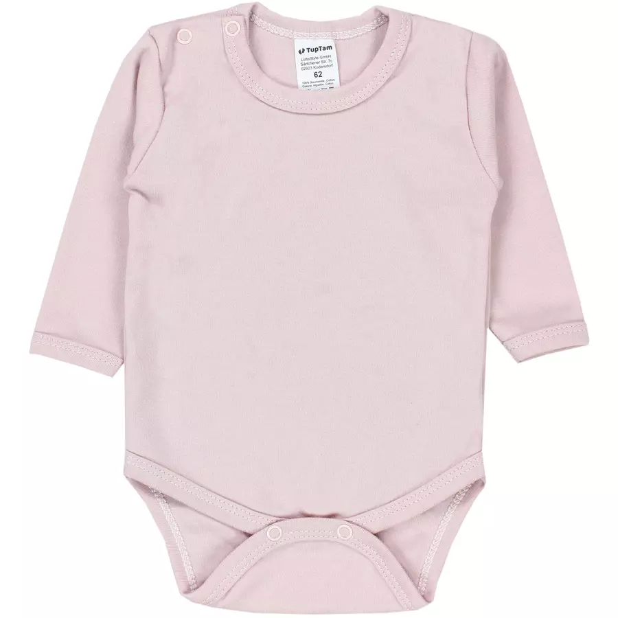TupTam Mädchen Baby Body Langarm Unifarben 5er Pack grauweiß