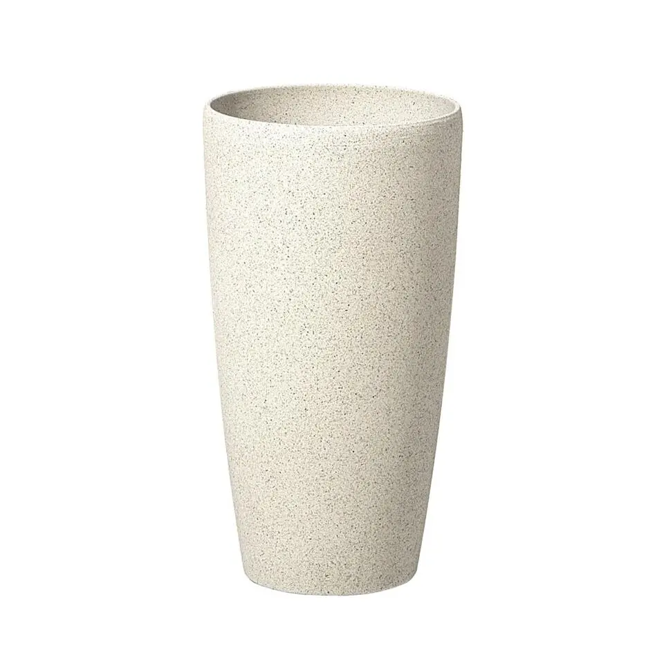 ABDERA - Bloempot set van 2 - Beige - Klein - Stenenmix