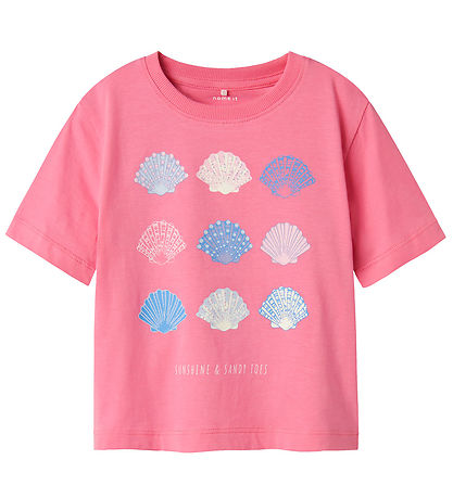 Name It T-Shirt - NmfJassa - Aurora Pink m. Muscheln