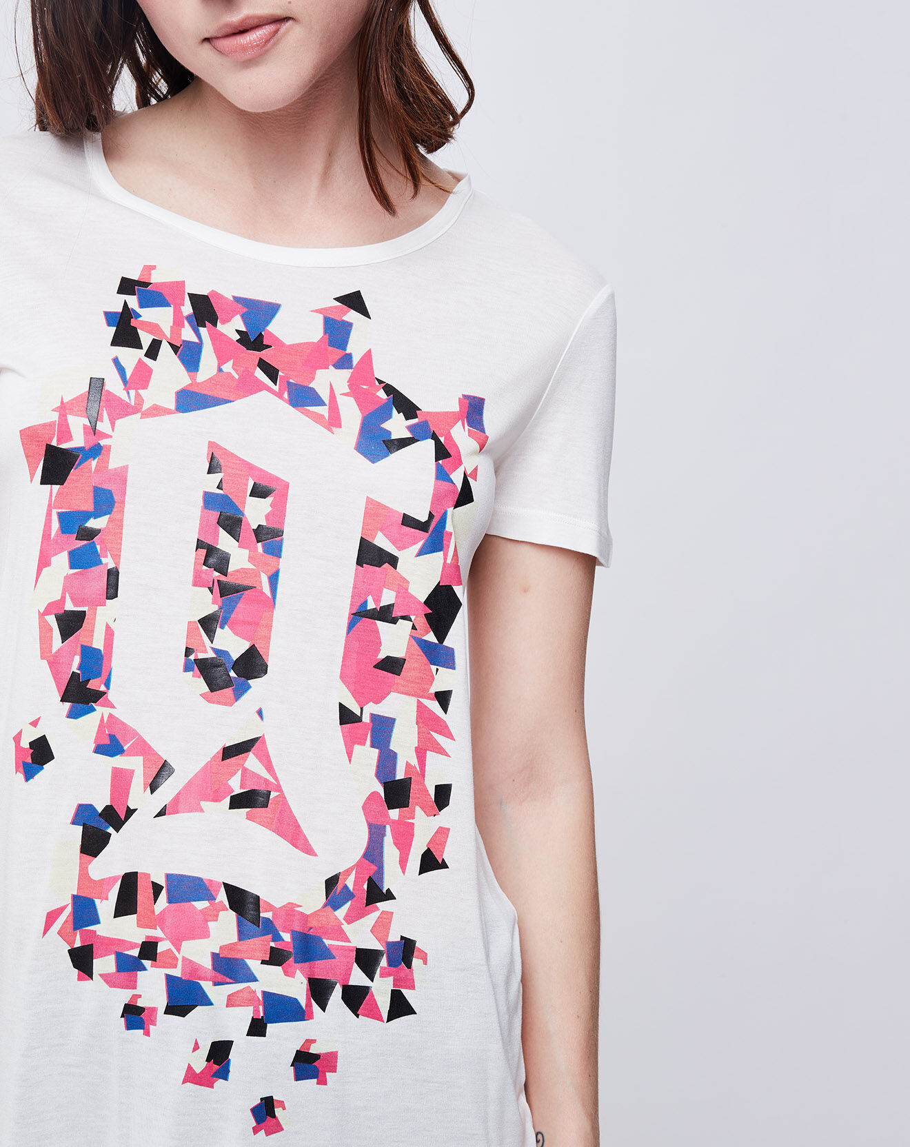 John Galliano T-Shirt imprimé blanc cassé/multicolore