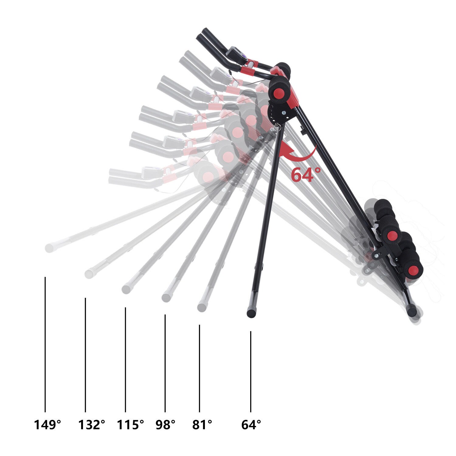 HOMCOM Bauchtrainer mit LED Display schwarz, rot 90 x 54 x 93 cm (LxBxH)