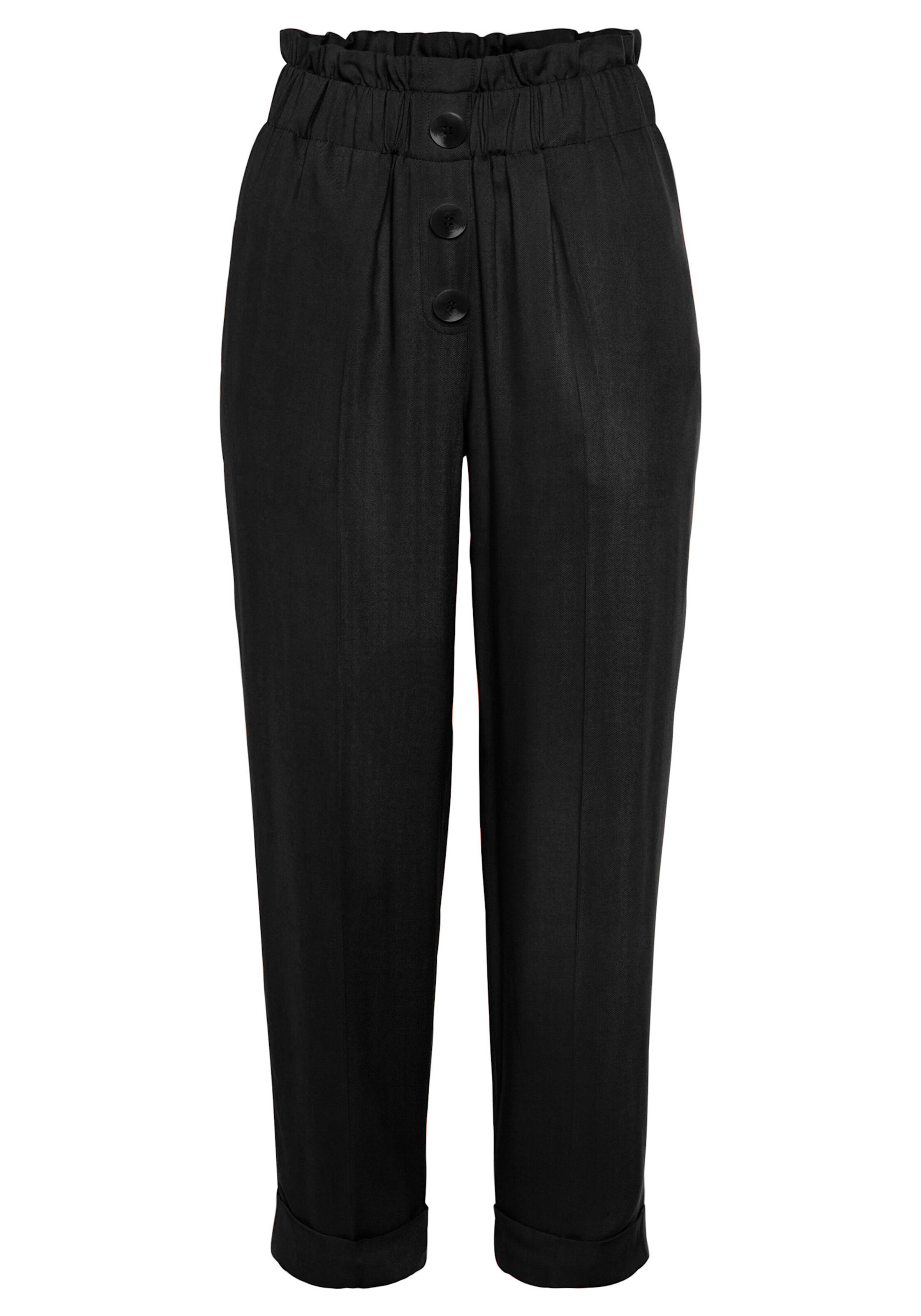 LASCANA Paperbag-Hose in schwarz