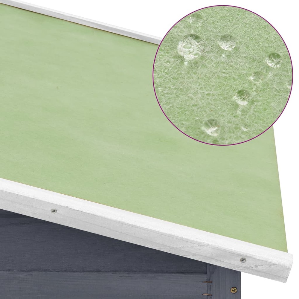 Poulailler avec nichoir 191 x 67 x 117 cm bois de sapin massif gris et blanc