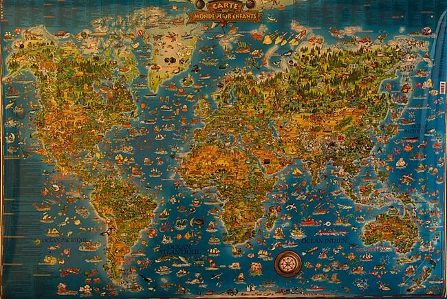 DINO - CARTE DU MONDE POUR ENFANTS