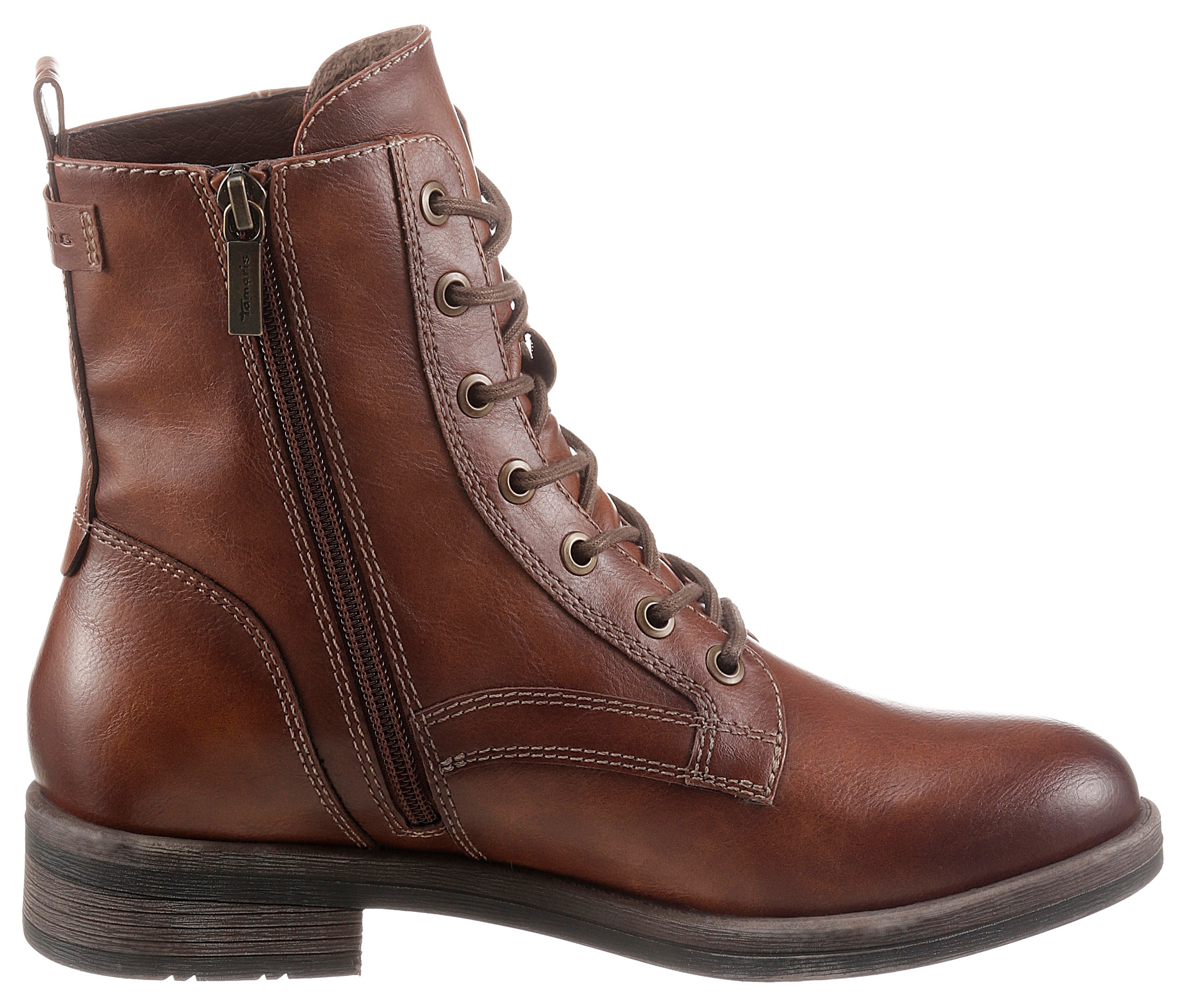 Tamaris Schnürboots »SHAE«  , Blockabsatz, Schnürboots Stiefelette mit Zierreissverschluss