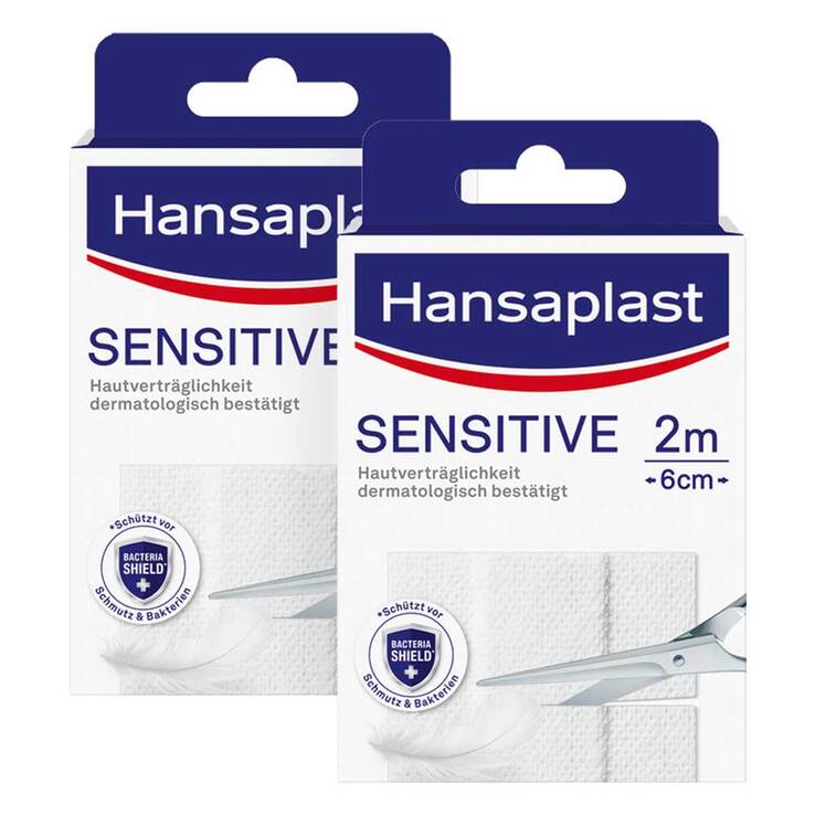 Hansaplast Sensitive Pflaster hypoallergen 6 cmx2 m, 2 St