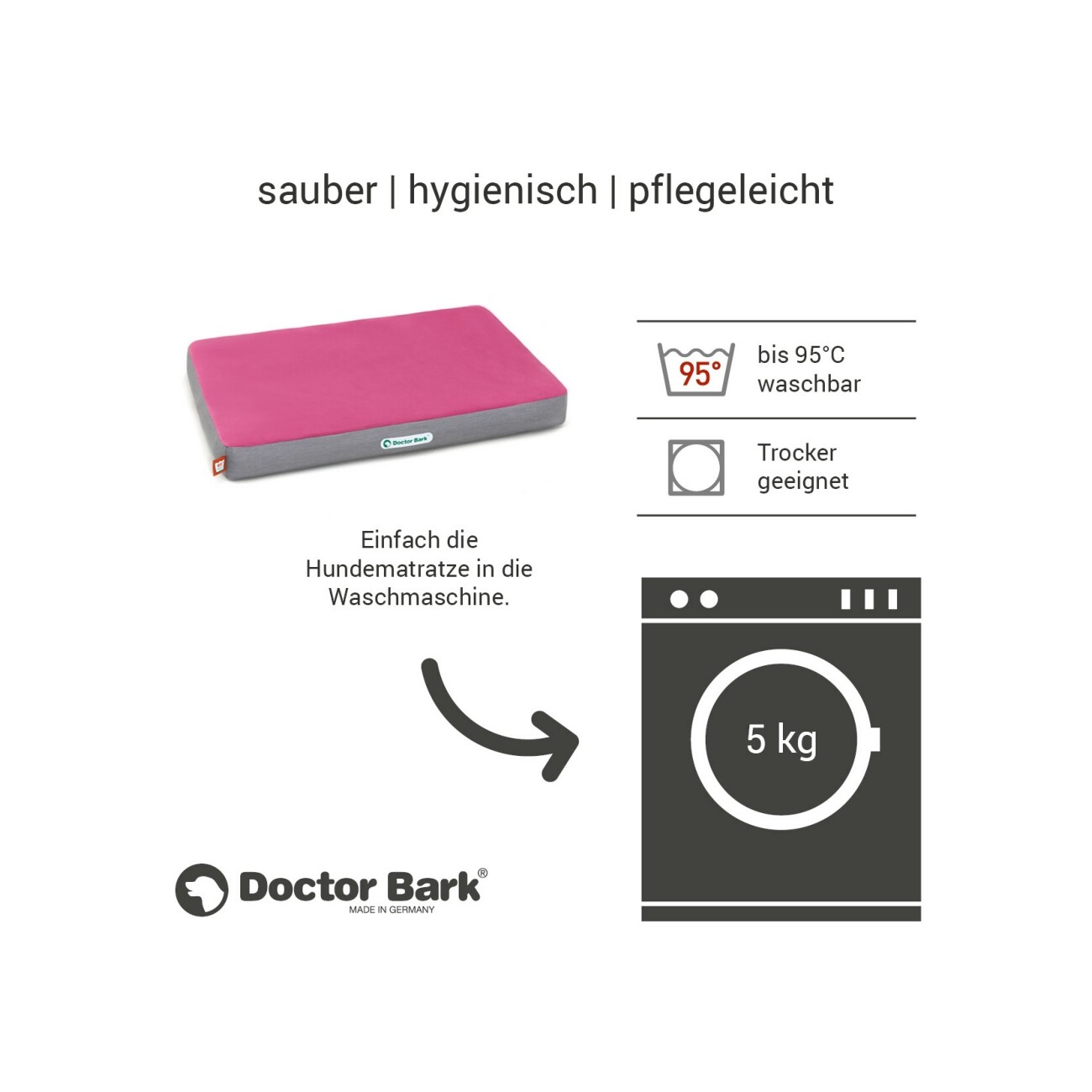 Doctor Bark Hundematratze pink M