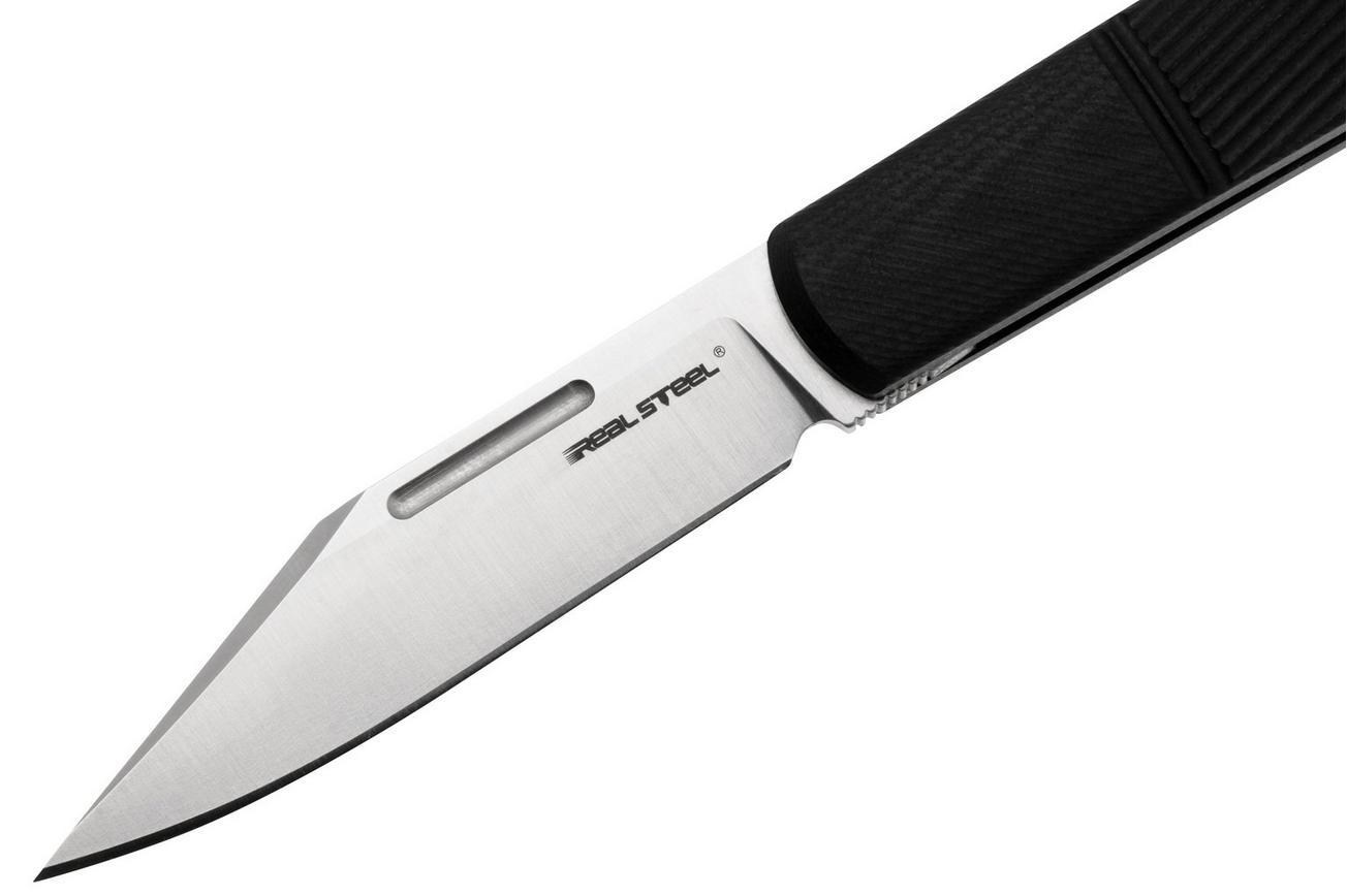 Real Steel Barlow RB5, 8022B Clippoint N690, Black G10, slipjoint zakmes