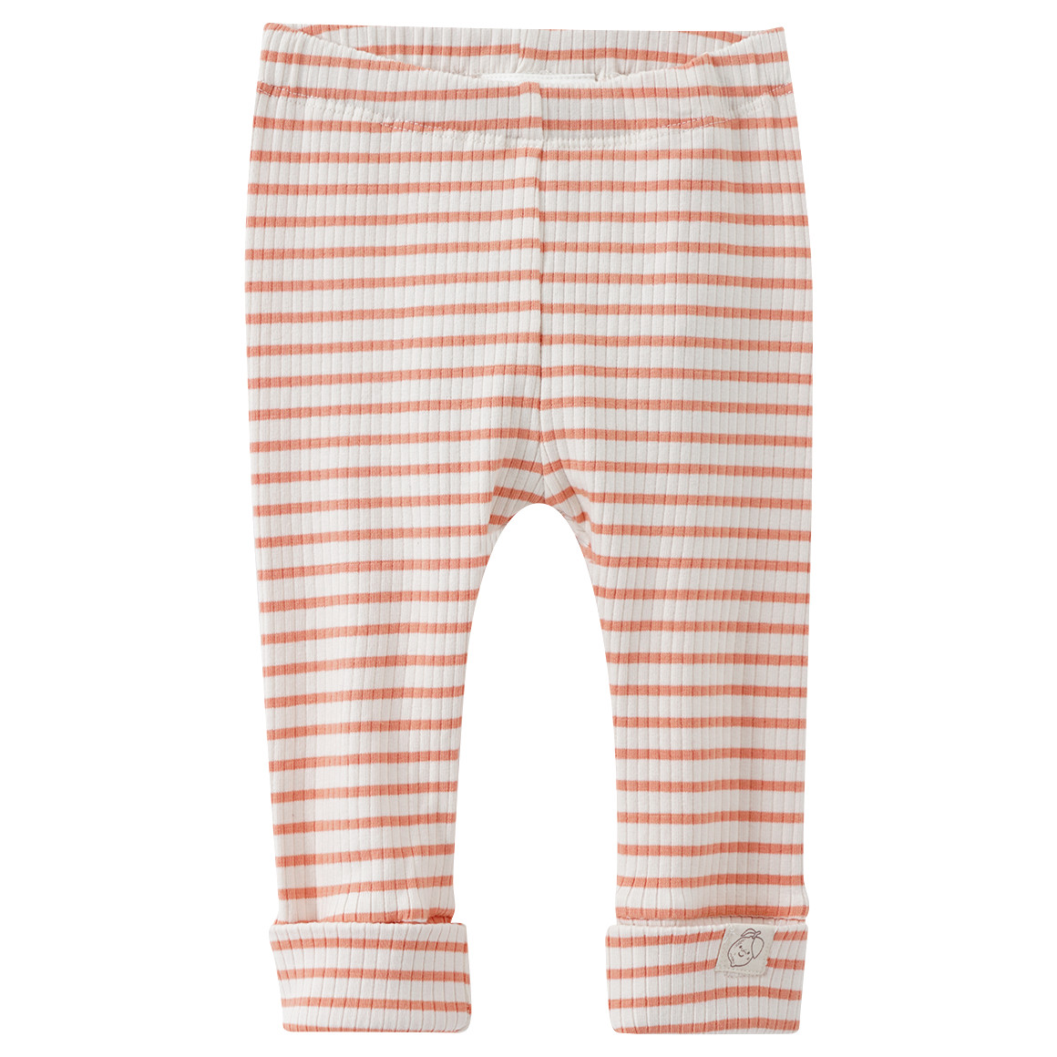 Topomini Pure Collection Newborn Leggings mit Rippstruktur terracotta / weiss