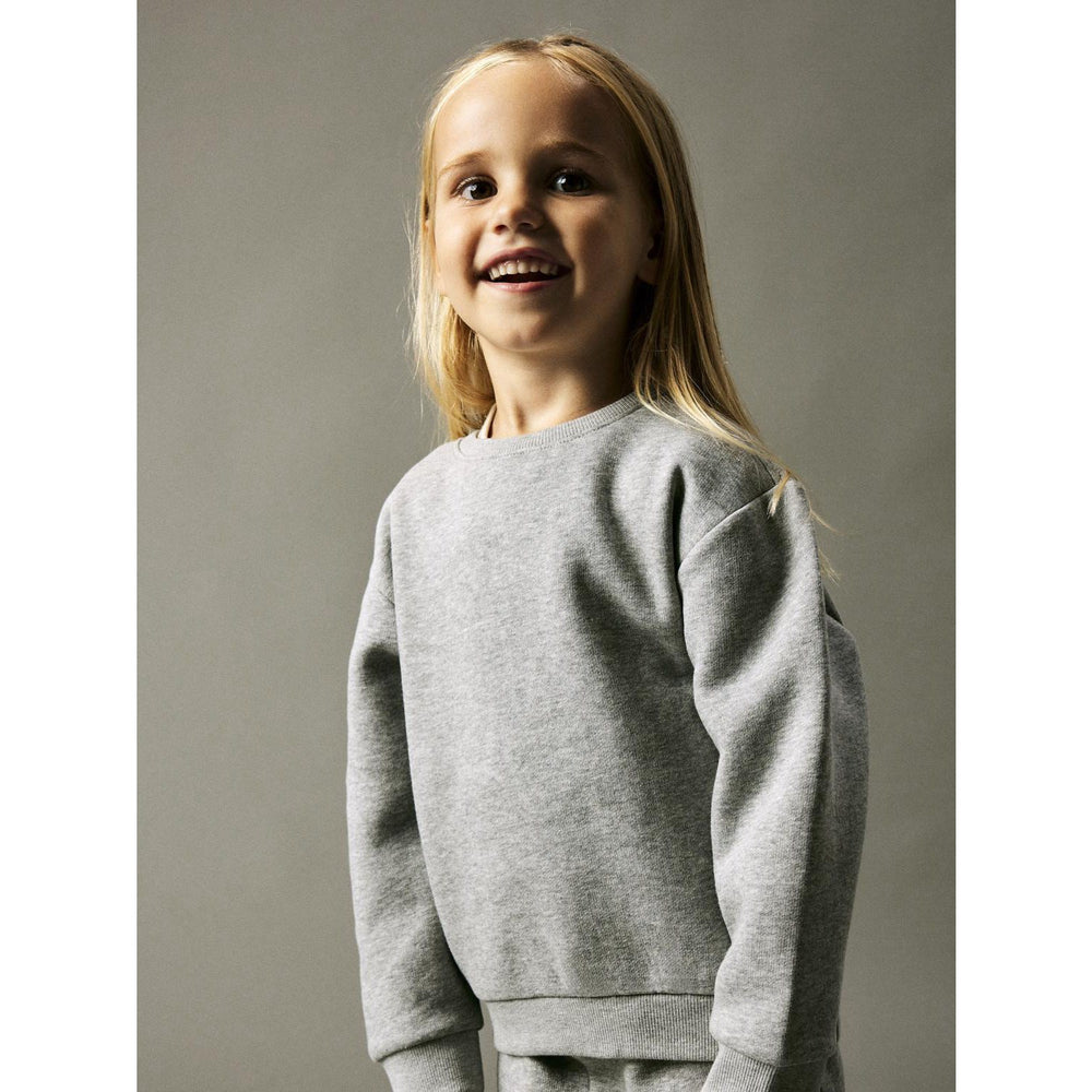 Køb Name It Grey Melange Oanne Regular Sweatshirt | Luksusbaby