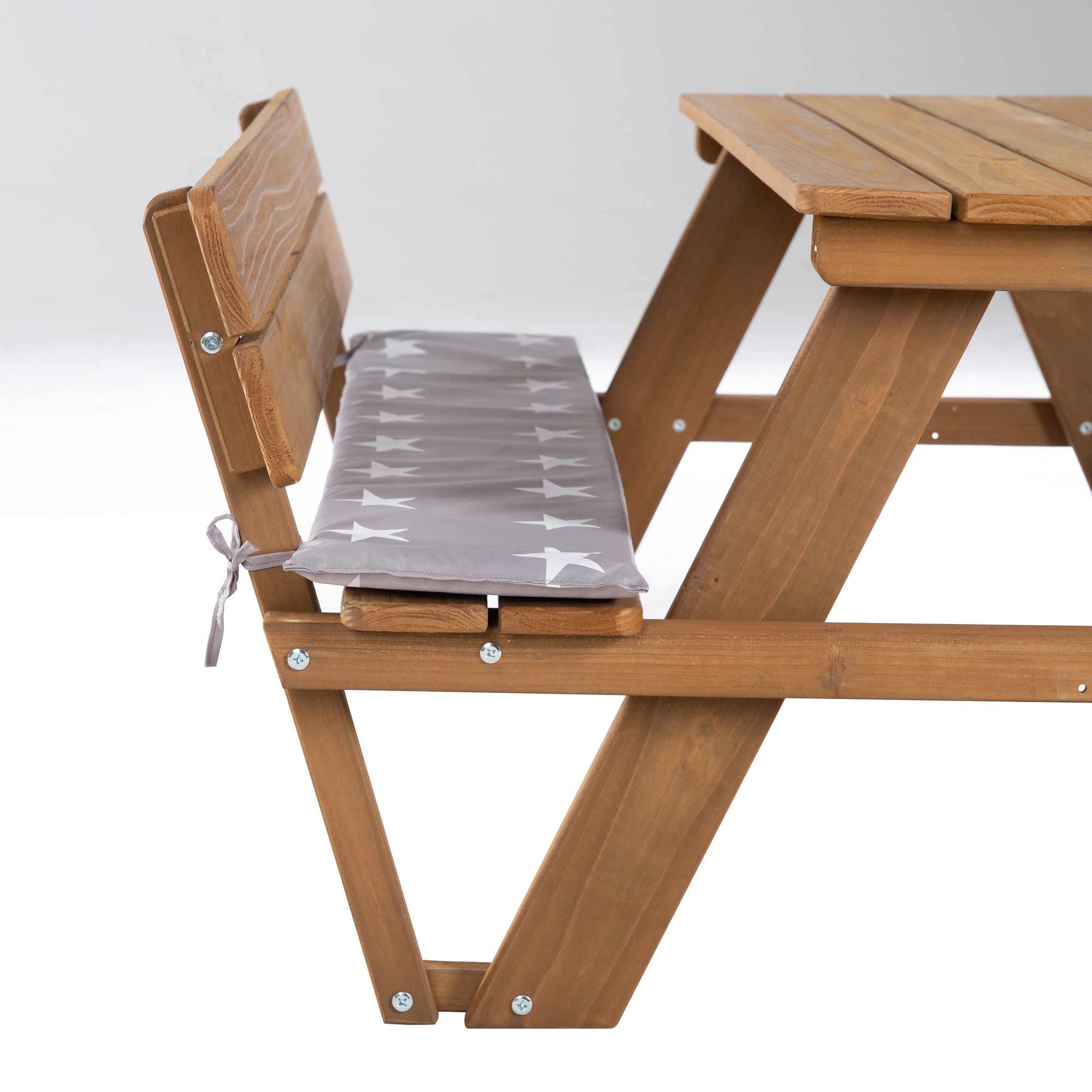 roba® Kindersitzgruppe »Picknick for 4 Outdoor +, Teakholz-Optik« Set,  mit Lehne; inklusive Sitzauflagen Â»Little StarsÂ«
