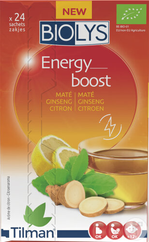 Biolys Energy Boost Maté/Ginseng/Citron 24 Sachets