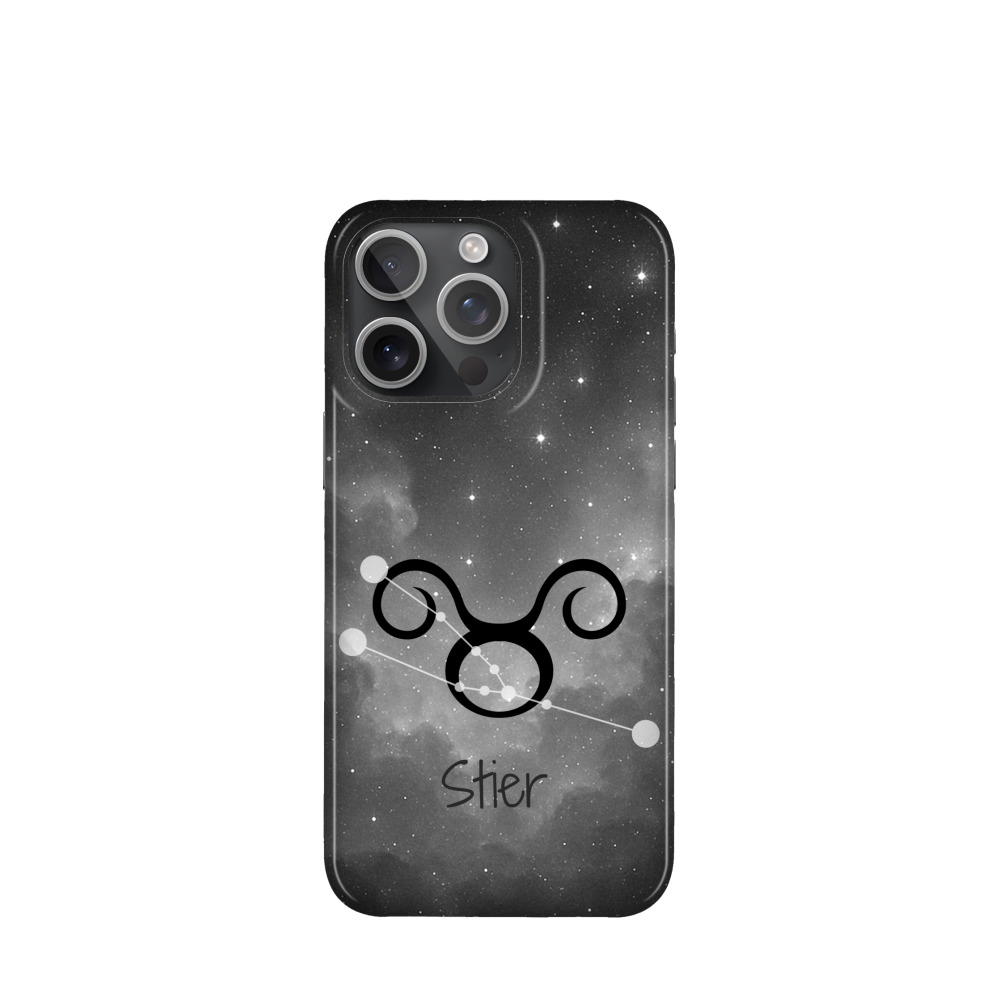 iPhone 15 Pro Max Kunststoff Hülle Stier 4 - Grau