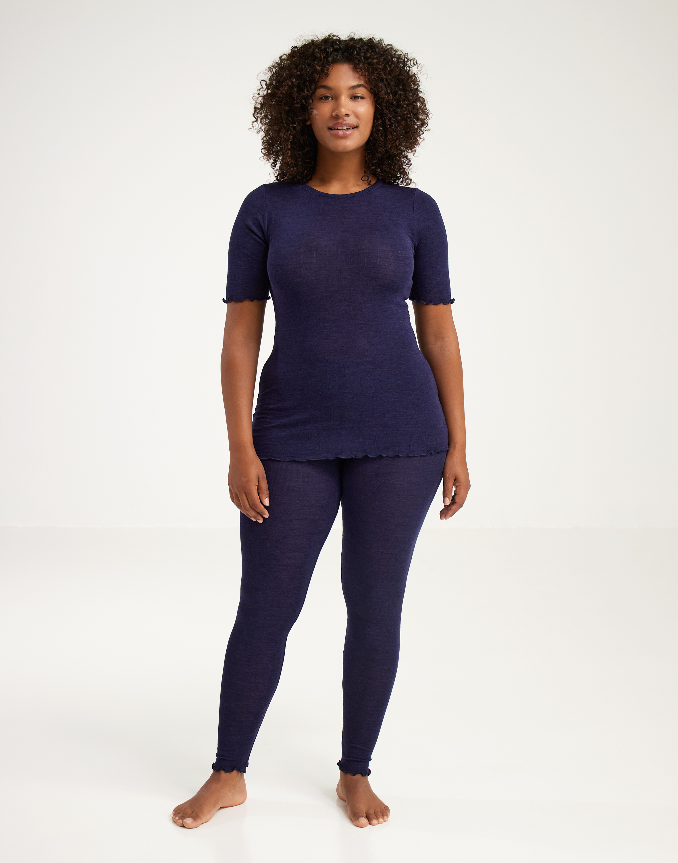 Pointelle legging van merinowol/zijde voor dames