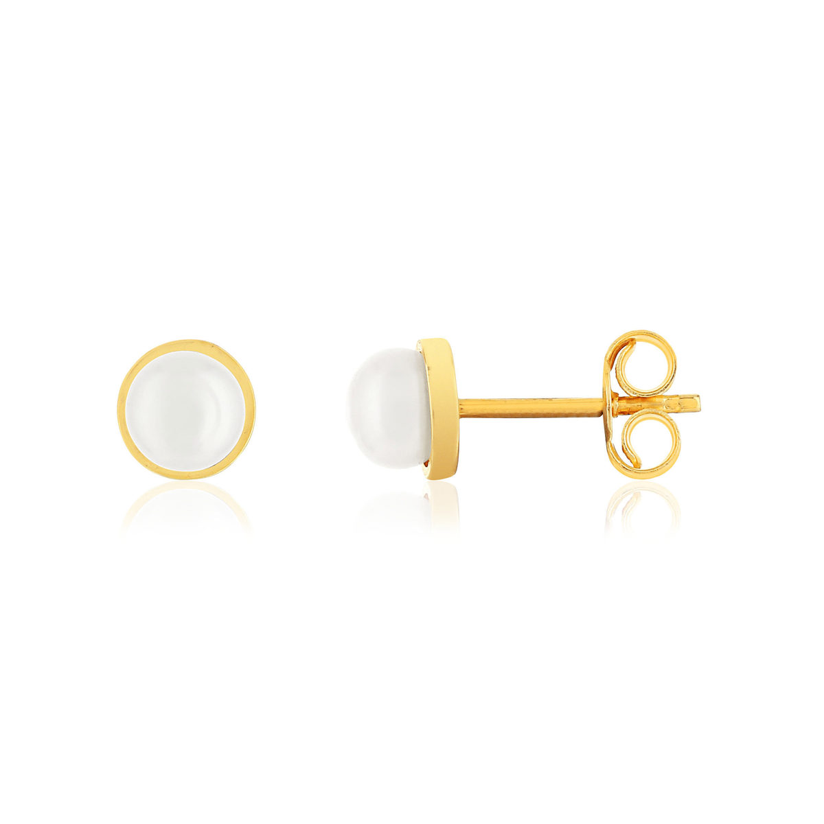 Boucles d'oreilles or jaune 375 perles de culture de chine