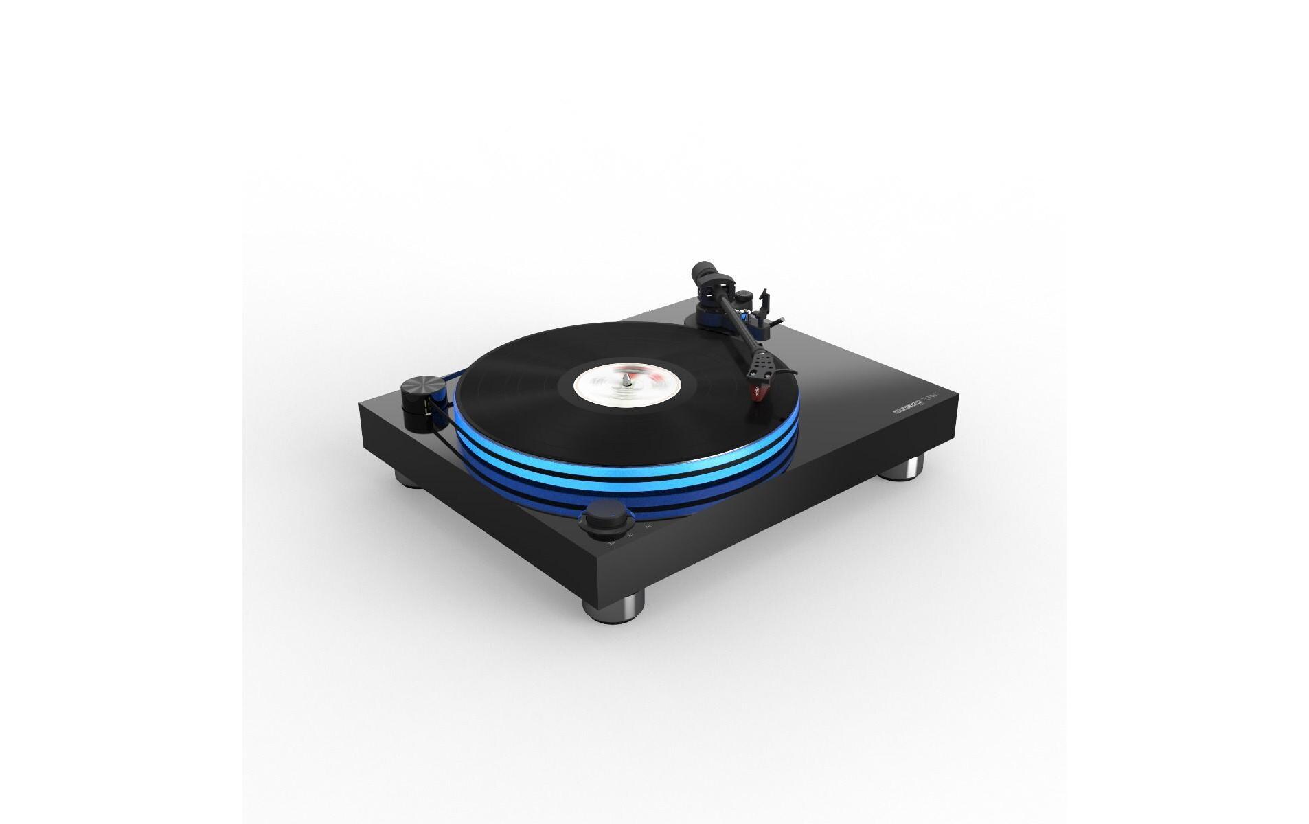 Plattenspieler HiFi Turn7 Schwarz<br>Hochwertiges USB-Plattenspielersystem mit Riemenantrieb