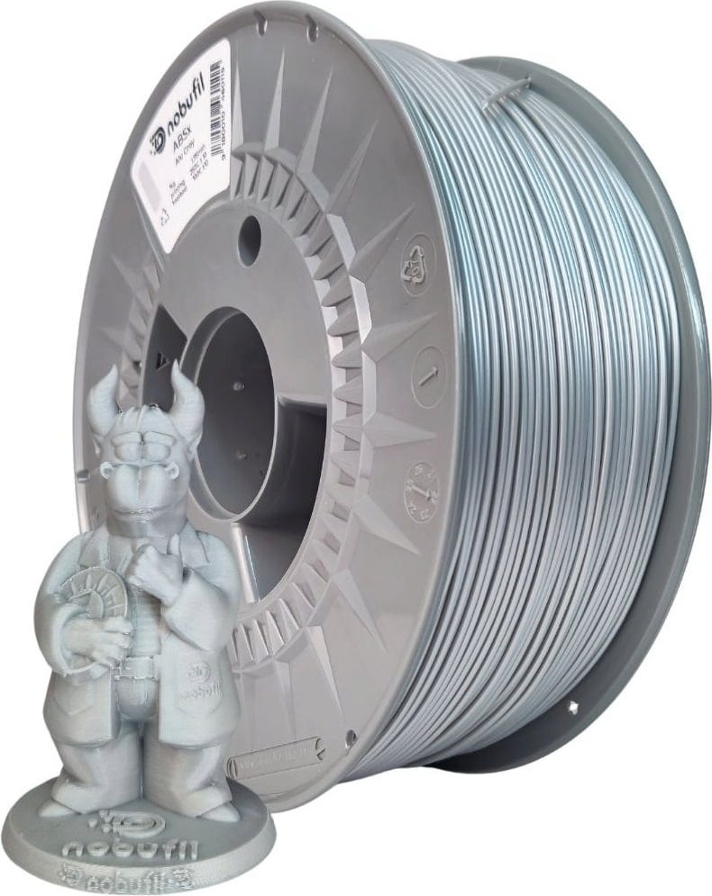 Nobufil  ABSx Alu Grey, 1,75 mm / 1000 g    ABS Filament aus recycelten Kunststoffen
