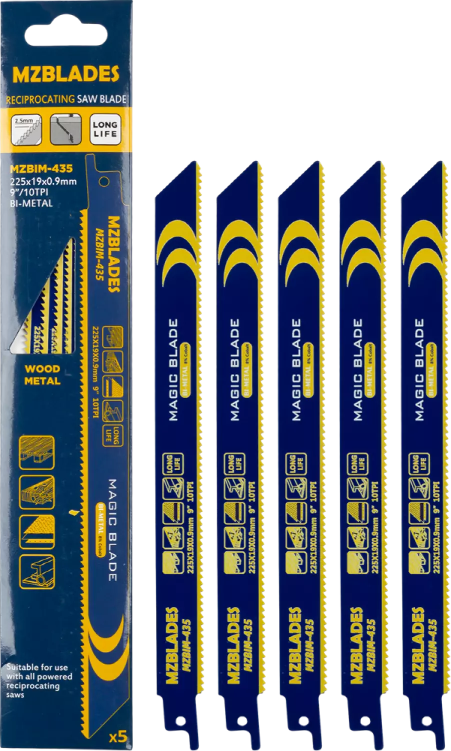 Multizaag MZBIM-435 Reciprozaagblad Bimetaal - 5 stuks