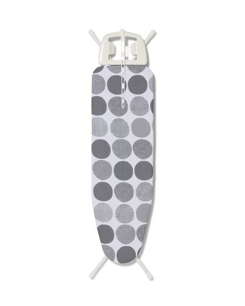 planche à repasser 120x38x75-97cm avec housse cercles gris