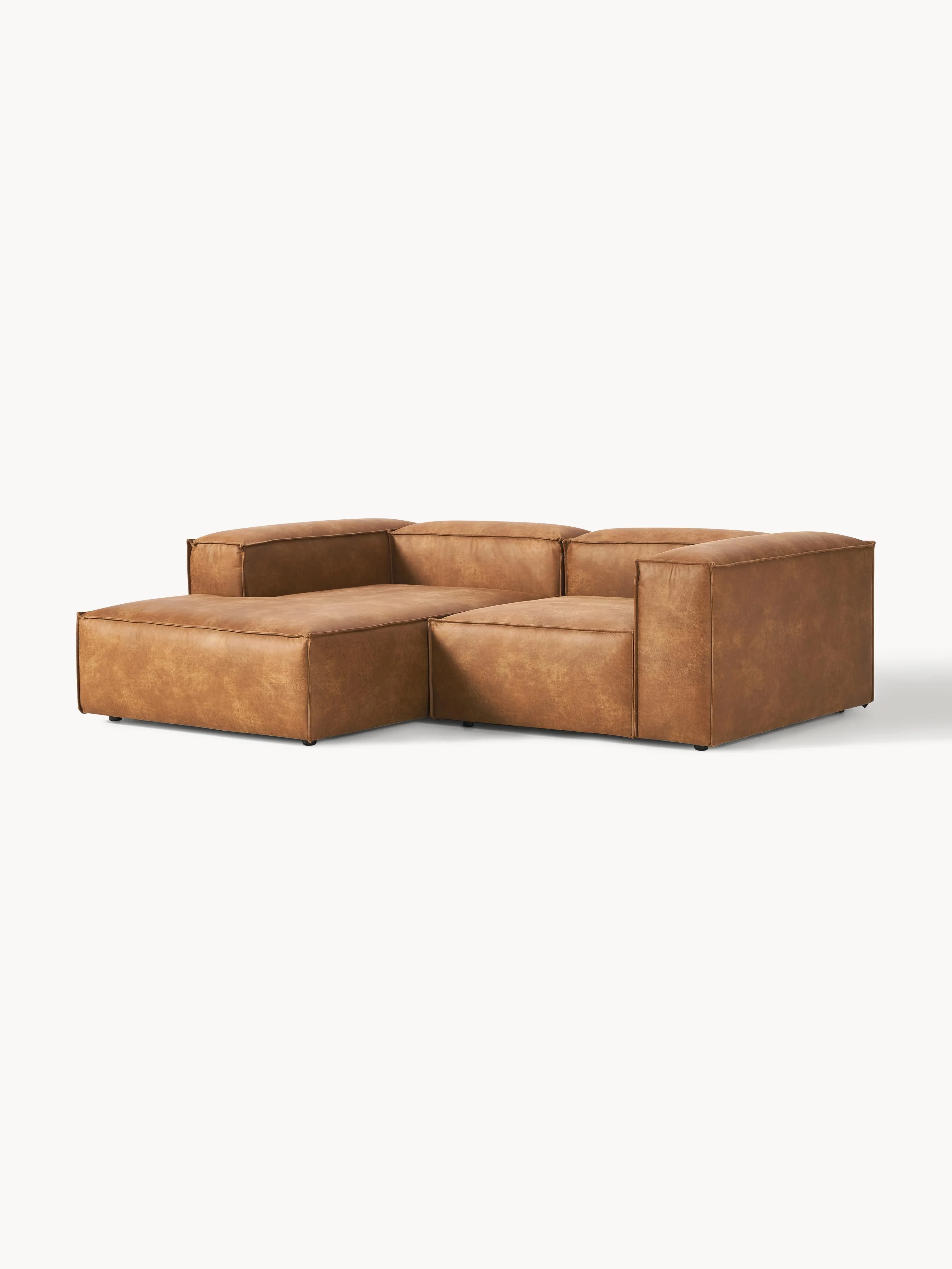 Modulaire hoekbank van gerecycled leer Lennon (2-zits)