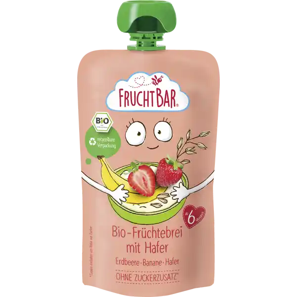 Bio Früchtebrei Erdbeere, Banane und Hafer