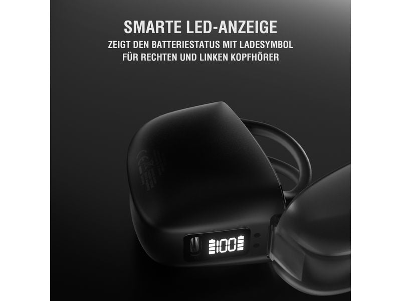 4smarts Wireless In-Ear-Kopfhörer OWS SkyBuds Sport Schwarz Open-Ear-Sportkopfhörer