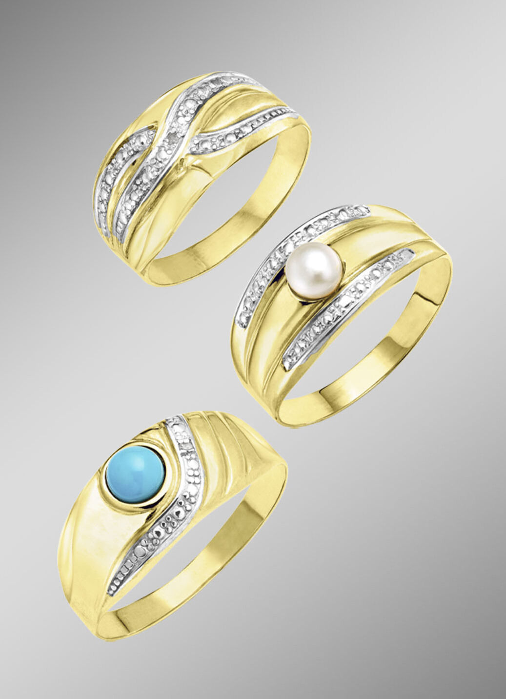 Exklusives Damenring-Set in Bicolor
