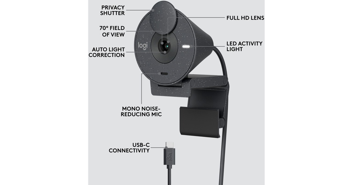 LogitechBrio 300 webcam  (Zwart)