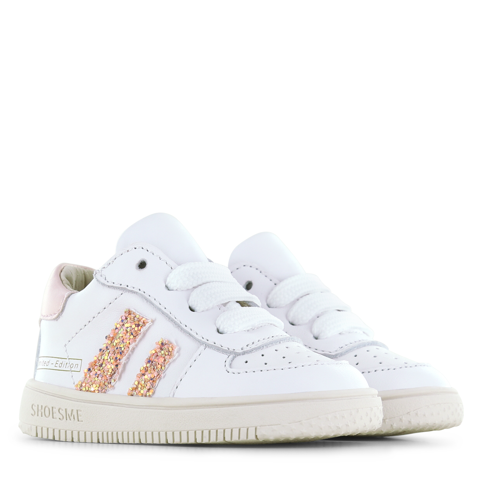 Shoesme wit-roze sneakertje Leer | Meisjes schoenen