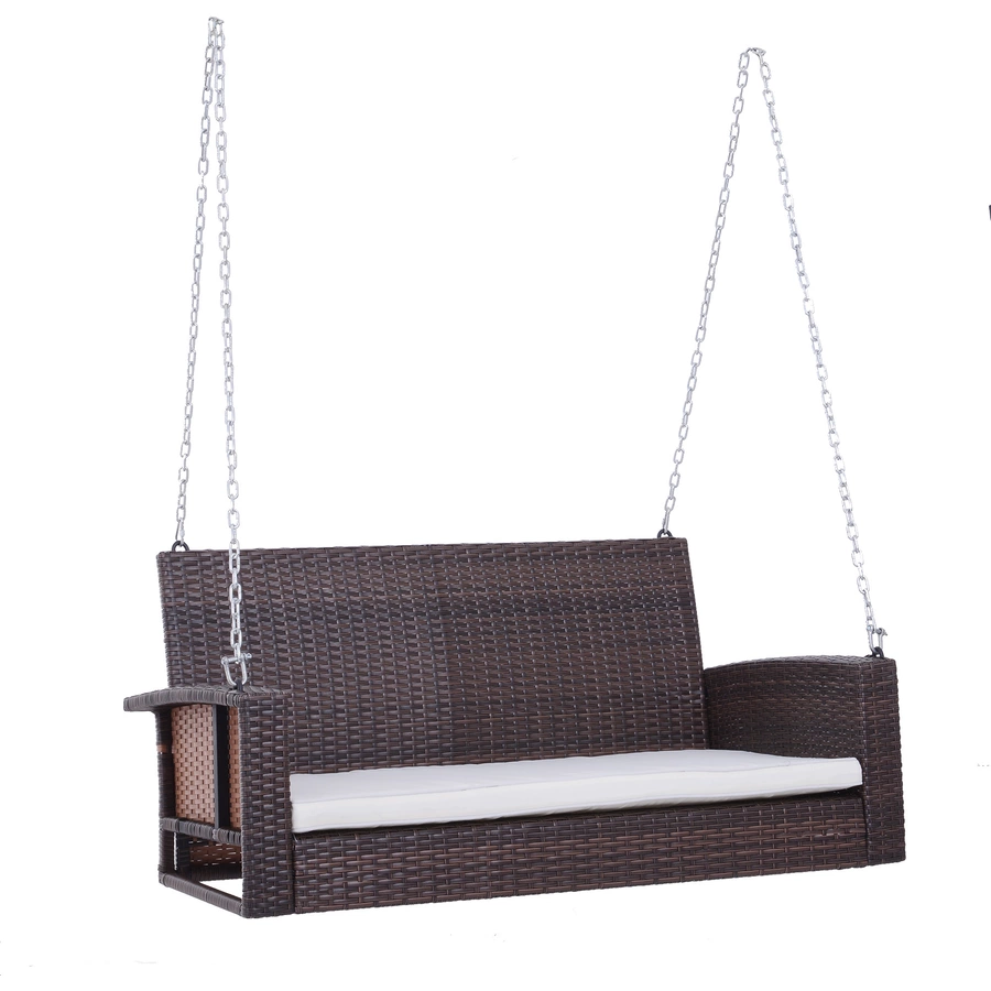 Outsunny 2-Sitzer Hollywoodschaukel braun, beige