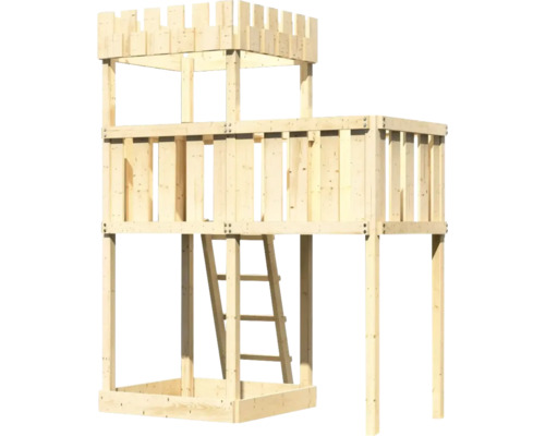 Speeltoren/speelhuis Karibu Leeuwenhart, 107 x 107 cm, hout, bestaande uit een uitbouw