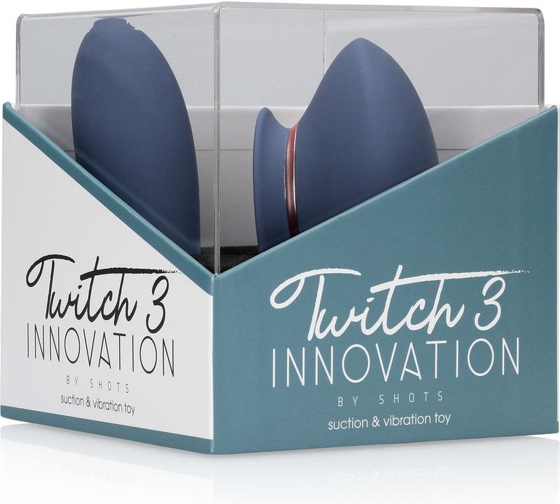 Twitch 3 - Rechargeable Vibrator and Suction - Blue/Grey
