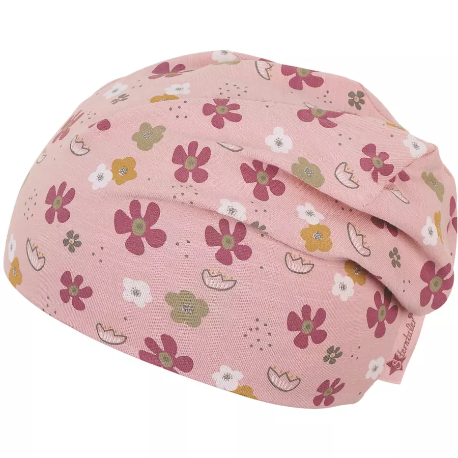 Sterntaler Slouch-Beanie Blumen zartrosa