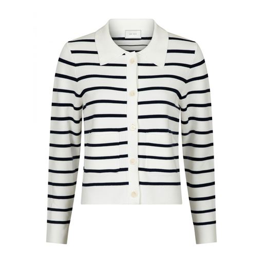 Neo Noir Tippi Knit Stripe Cardigan, White/Navy, 42