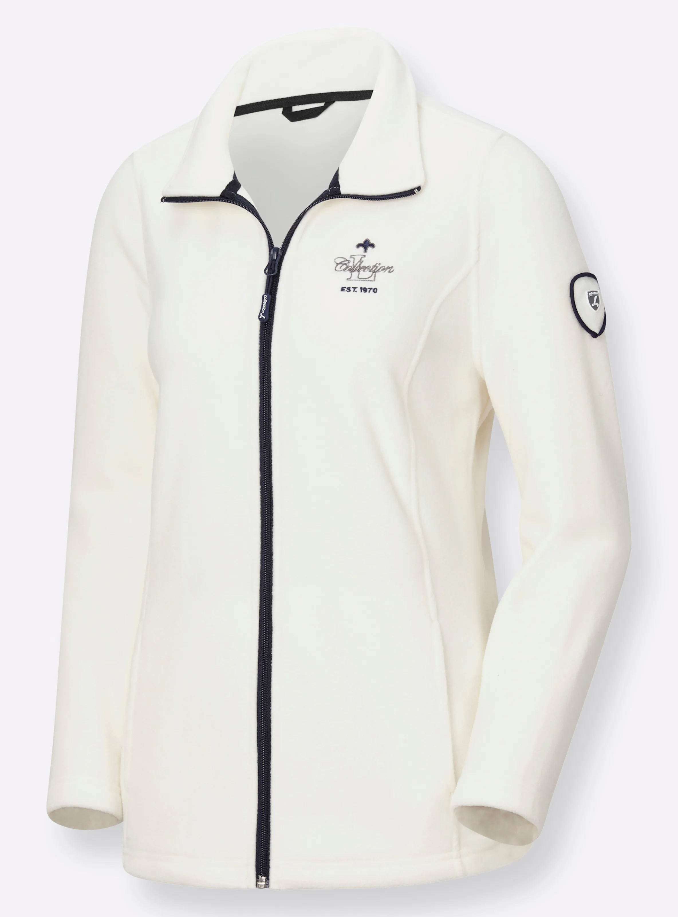 Fleecejacke in ecru
