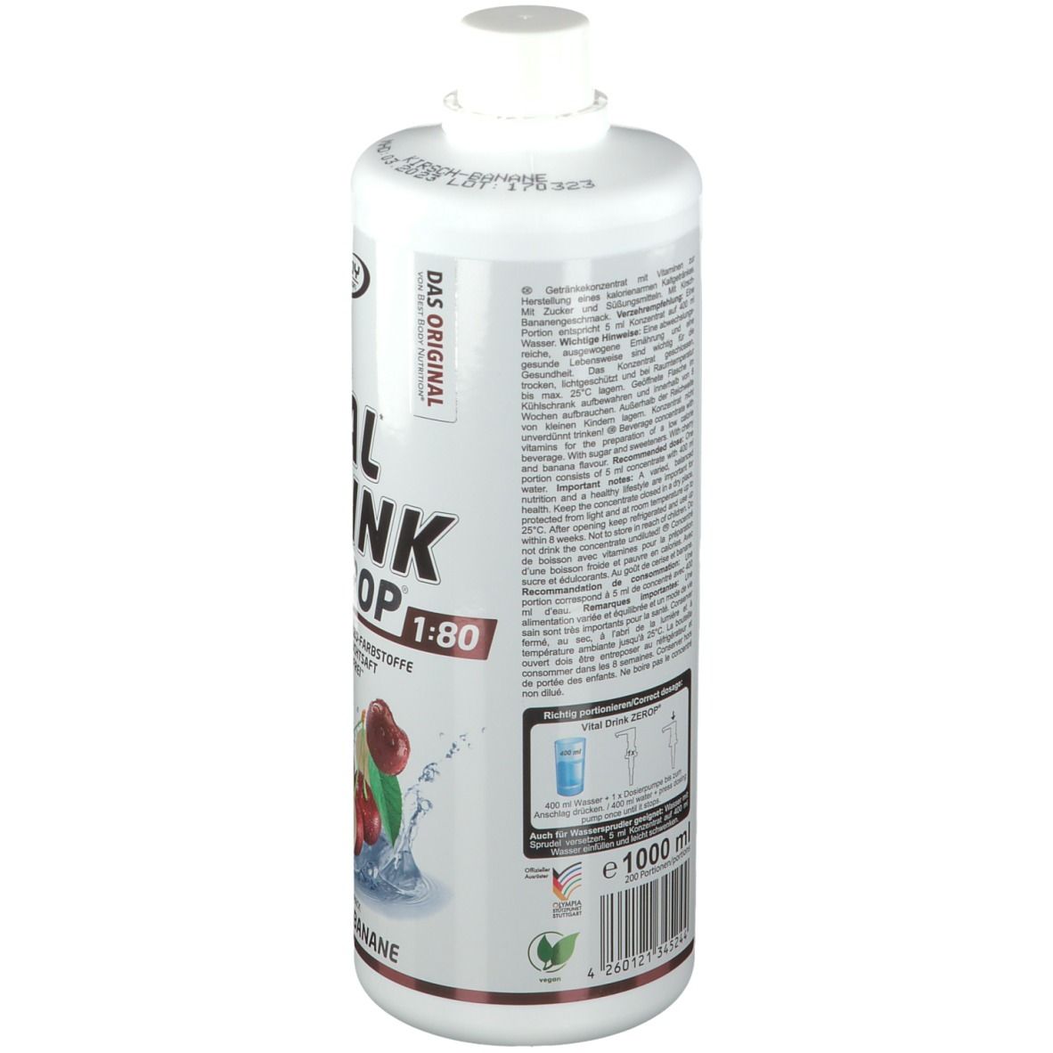 Best Body Nutrition Low Carb Vital Drink, Kirsche-Banane