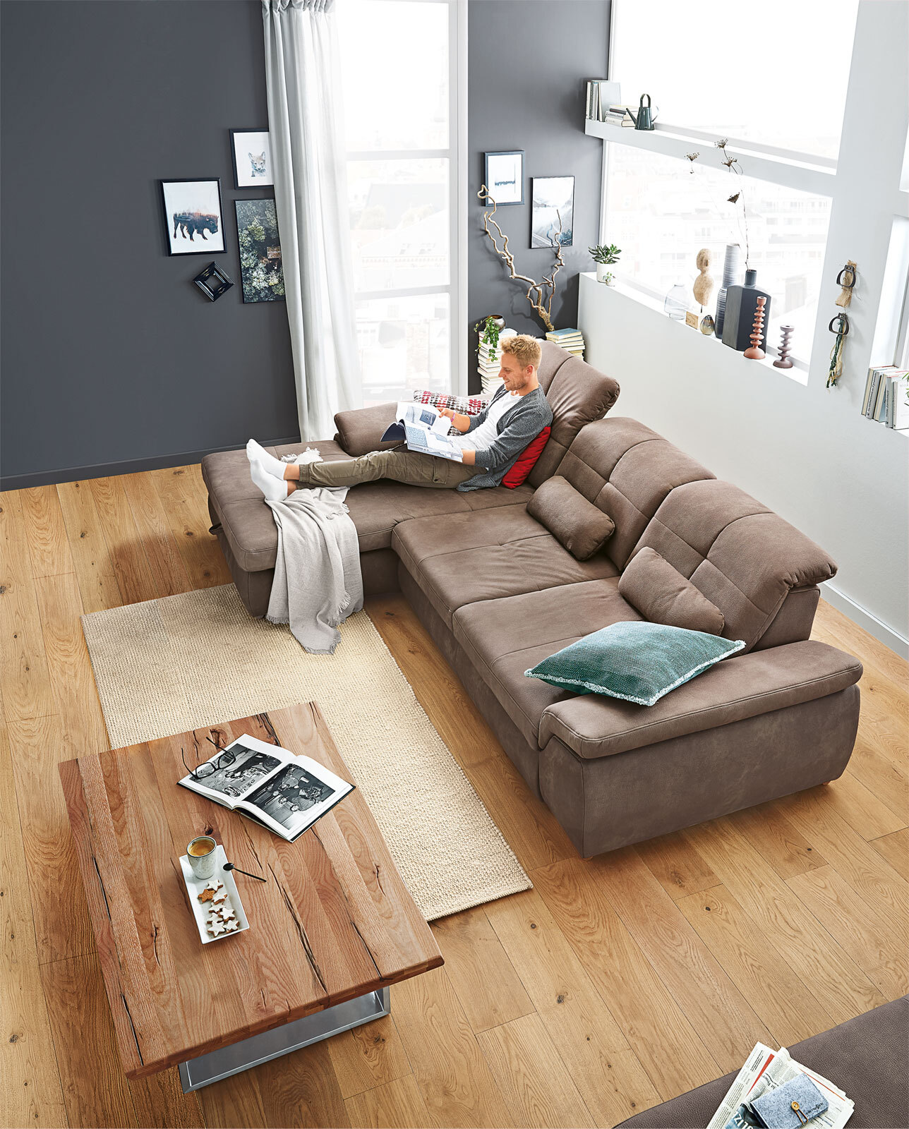 YoungLife Ecksofa CAPRI IV SF-L nougatbraun