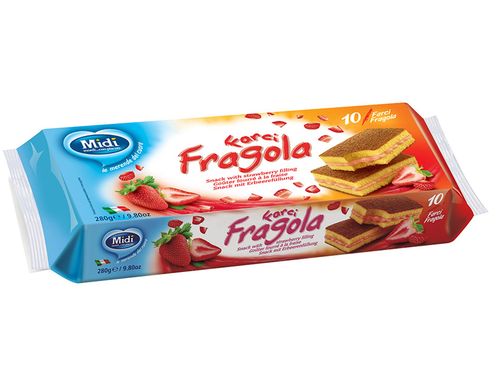 BOLO MIDI COM RECHEIO MORANGO 280G