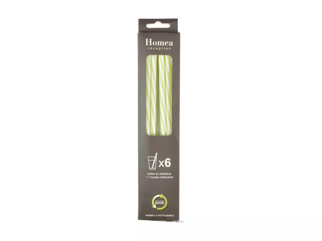 Lot de 6 Pailles & Brosse 
