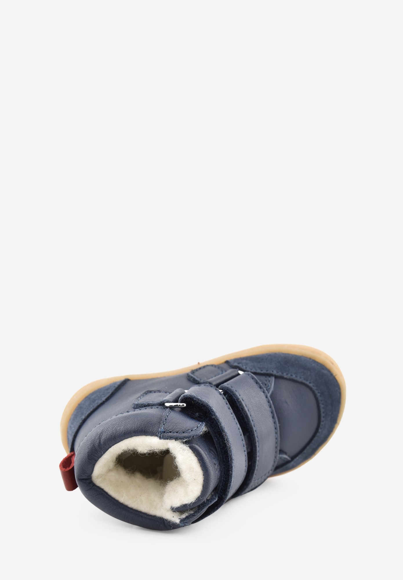 Aubépine High logo Barefoot Wollfutter erste Schritte Blau Rot